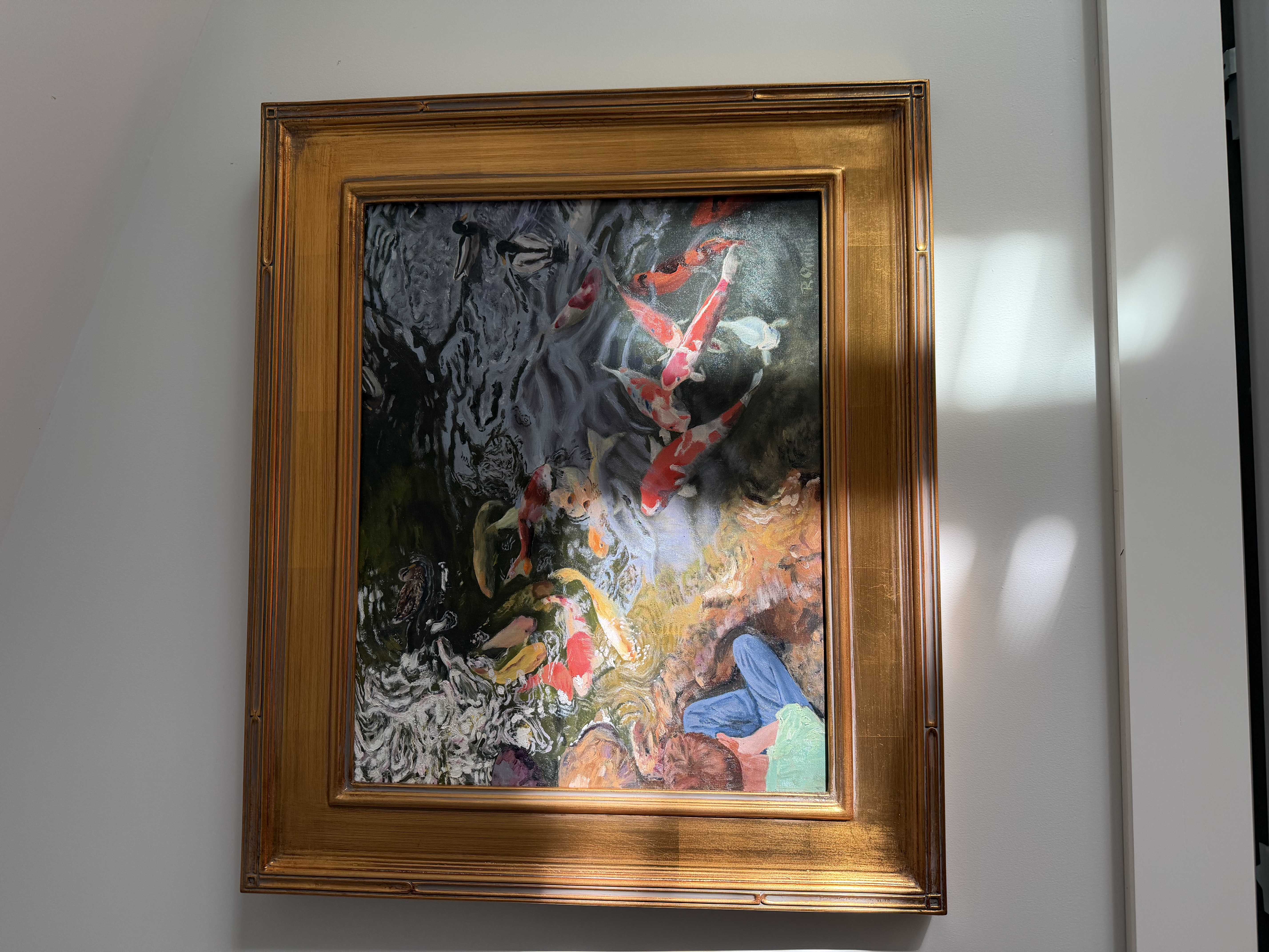 Koi Pond with Figure